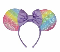 Disney 100th Anniversary Minnie Mouse Sequin Shiny Ears Headband Bows (CHOOSE 1)