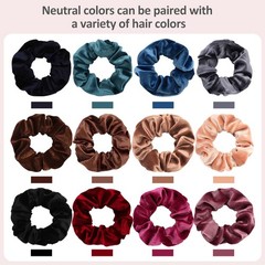 Whaline 12 Pack Hair Scrunchies Premium Velvet Scrunchy Elastic Hair Bands for G
