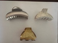 Lot Of4 Premium French Style Hair Barrettes-Acetate Resine Smooth Automatic Clip