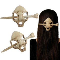 Gothic Skull Hair Clip with Bone Stick – Resin Hair for , Witchcore Alternati…