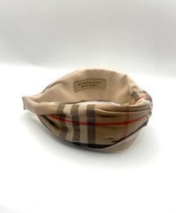 Burberry Signature Knotted Headband in Beige Nova Check
