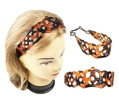 2 PCS French Style Crown Tortoise Headband Flexible with Elastic Band