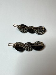 French Acrylic Hair Barrettes Checkered Set Of 2