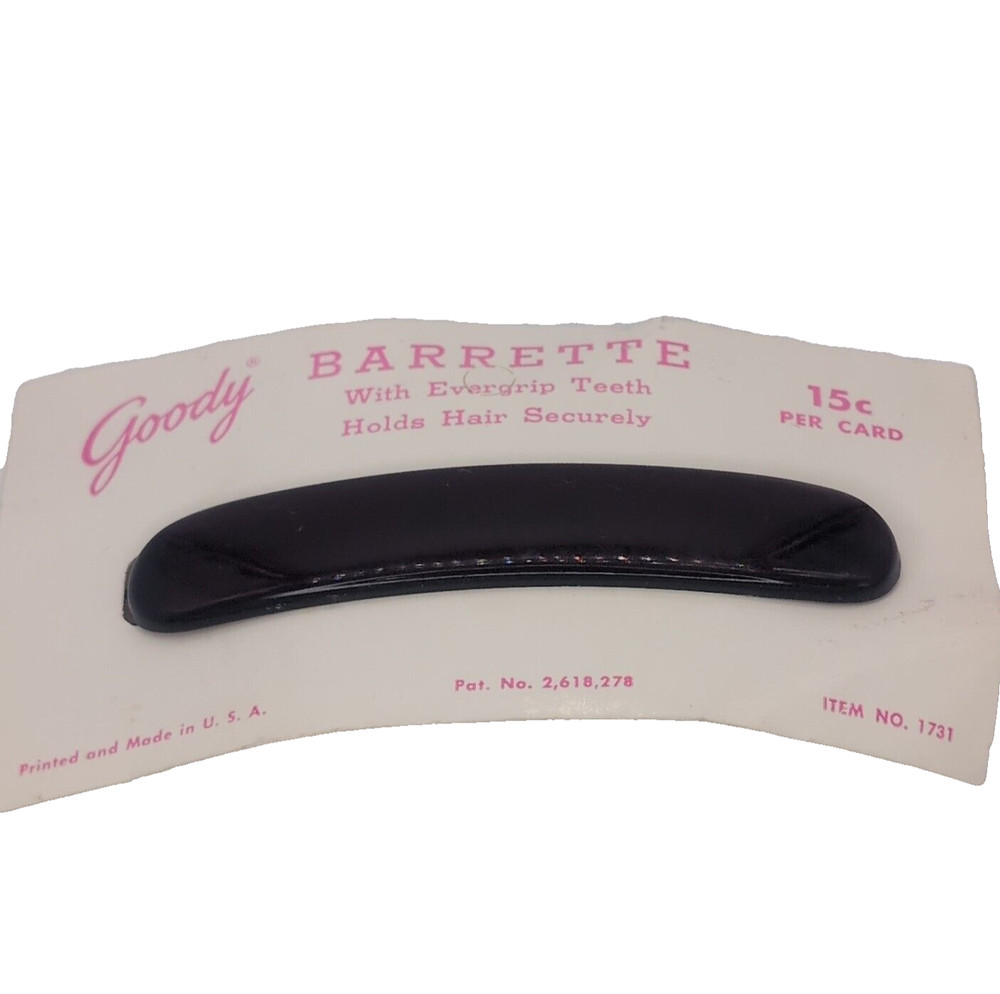 Goody Classic Barette Oblong Autoclasp NOS USA 4″ 1731 on Original Card HAS WEAR