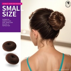 Teenitor Donut Hair Bun Maker Set – 7 Rings (1 32 Piece Set, A-Brown