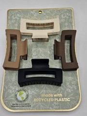 NEW 4 Pc Set Sunday State Hair Clips Medium Size 3.25″ L X 1″ W Simple Ellegant