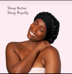 TIARA Night Cap Bonnet Silky Lightweight Breathable Black Sleeping Cap NEW