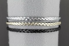 pale Gold faux leather thin skinny narrow 1/4″ wide braided headband braid