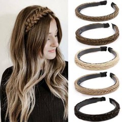 US Braided Plaited Headband Hair Head Clip In Hair Extensions As Human Woman B3