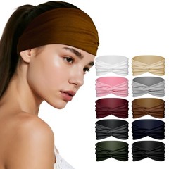 10pcs Women’s Bohemian Wide Elastic Headbands Yoga Running Sports Hairbands