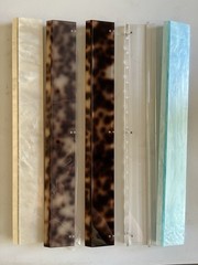 20 Inch Acrylic Mahjong Racks Scalloped Green with Pushers Set of 4