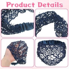 Tucnoeu 3pcs Boho-Chic Crystal & Pearl Embellished Wide Brown, blue, black