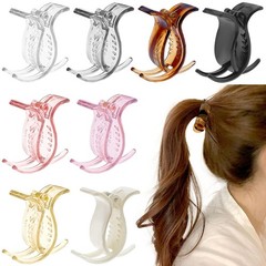8 Pcs Glossy Colorful Ponytail Holders Claw Clips for Braiding Buns – Strong …