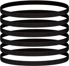 12 Pack Black Skinny Elastic Athletic Headbands Women Yoga Running Sweatbands
