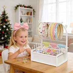 Headband Holder Stand Hair Accessories Organizer for Girls with Storage Base, De