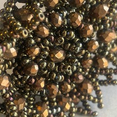 Bronze Beaded Floral Statement Headband