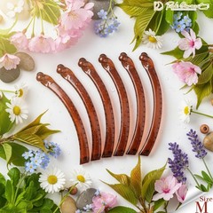 RC ROCHE 6 Pcs Banana Hair Clip Thin Fine 1 Count (Pack of 6), Brown