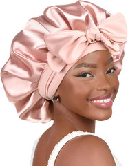Adjustable Satin Bonnet for Sleeping Women Double Layer Hair Wrap Reduce Frictio
