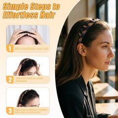 2 Pcs Silicone Headband for Women, Non-Slip Flexible Hairbands Comb Headband wit