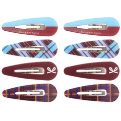 Vintage Plaid Hair Clips Set Teardrop Shape BB Clip Fashion Barrettes Lightweigh