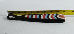 Artist Handcrafted Beaded White, Red Turquoise & Brown Stretchable Headband OOAK
