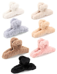 Hair Clip, 7 Pcs 4.5″ Fuzzy Claw Clips for Thick Hair, Cute Fuzzy Clip for Women