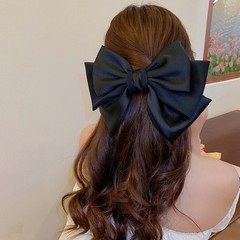 Sweet Pink Bow Hairpins Solid Color Big Bowknot Hair Clips Women Girls Soft