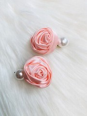 Rose Flower Hair Clip Pink Faux Pearl Women Fashion Accessories New Lot 2