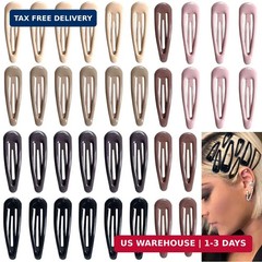 36 PCS 2 Inch Metal Snap Hair Clips Water Drop No Slip for Women & Girls,Strong