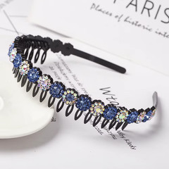 Fashion Pearl Non-Slip Rhinestone Hairbands Elastic Flower Women Hair Hoop Bands
