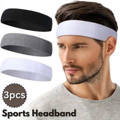 3 Pack Men & Women Sweatband Headband Terry Cloth Moisture Wicking for Sports US