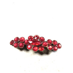 Vintage Fire Red Rhinestone Hair Barrette Tension Clip Small Light Weight…