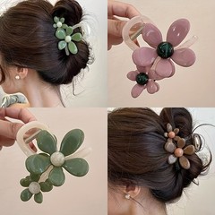 3Pcs Flower Hair Claw Clips Set Floral Acrylic Hair Clamps Cute Hair Daily Wear