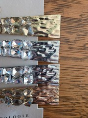 New Anthropologie Gold Silver Jeweled Rhinestone Hair Clips Set 4 NOS