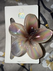 Plumeria Flower Light Brown Large Hair Claw for Women By Melody