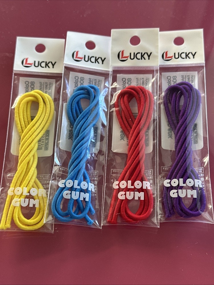 Lucky Color Gum Japanese Hair Elastic Tie Band Set Blue Red Yellow Purp Ponytail