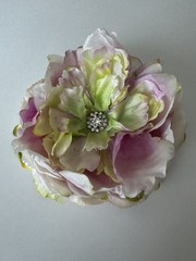 Peony Hair Clip Rhinestone 5-1/2”