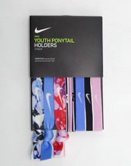 Nike Ponytail Holders Hairbands 9 Pack Lt Arctic Pink/White/Royal OSFM