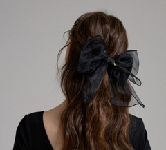 [JEAN PAUL CLARISSE] Sheer Ribbon Automatic Hair Clip JP-24-396AB |Made in korea