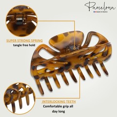 Parcelona French Glossy Belle Large 4 1 Count (Pack of 1), Light Shell Savana