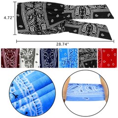 6 Pieces Wide Headbands for Women, Adjustable Bandana Paisley Patterns