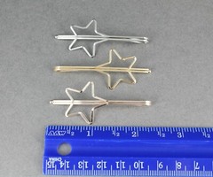 set 3 gold silver rose star bobby outline bobbi pins clip barrette hairpin