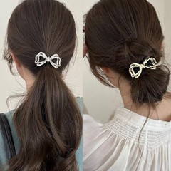 4pcs hair bow metal hair tie hair cuffs for ponytails gold hair cuffs