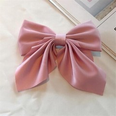 Ladies Hair Pin Elegant Solid Color Big Bow Hair Clip Women Student Uniform Suit
