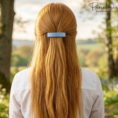 Parcelona Small Rectangular Glossy 2 Inch Hair Clip Barrette for Women Set of 2