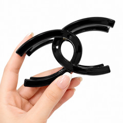 Set of 4 Large Hair Claw Clips Glossy Acrylic Jaw Clips Black Pink Beige White