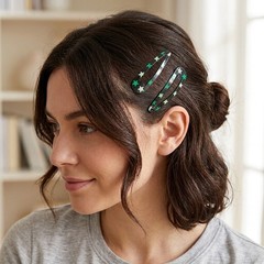 Mixed Color Teardrop Printed Snap Hair Barrettes 60Pcs Iron Alloy Hair Clips