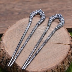 2PCS Vintage French U-Shaped Hair Pins – Retro Metal Hair Forks for Women,