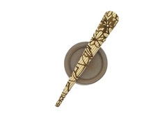Brown Katazome Kimono Hair Clip 130mm Long Metal Upcycled Silk Hair Stick