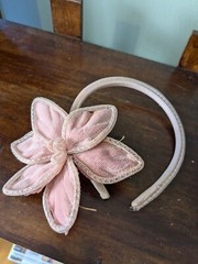 Vintage Headband Pink Faux Flower